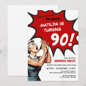 おもしろハロウィンサプライズ90歳の誕生日 招待状 (正面/裏面)