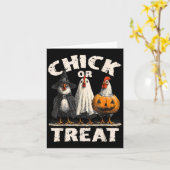 おもしろハロウィン チョコレートお菓子 かわいい鶏 ゴースト ウィッチャー ハロウィーン カード (黄色い花)