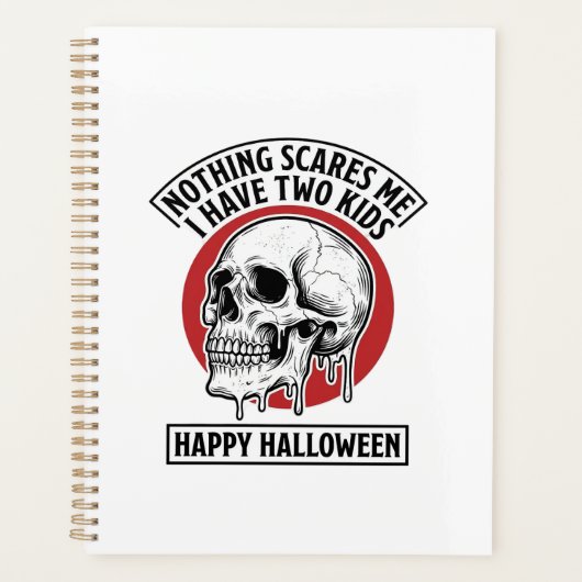 おもしろハロウィン 双子 骸骨 Tシャツ デザイン_1 プランナー手帳 (正面)