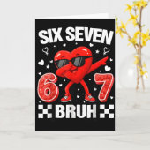 おもしろハート 67 Bruh バレンタイン 6 7 ミーム 世代A カード (黄色い花)