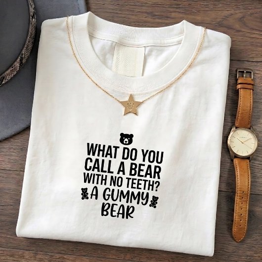 おもしろパパジョークTシャツ:歯のある熊のコール Tシャツ