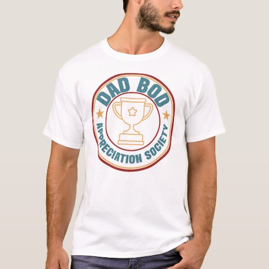 おもしろパパボディ愛好会エンブレムアート Tシャツ (正面)