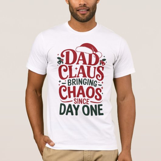おもしろパパ・クロースのクリスマスデザイン Tシャツ (正面)