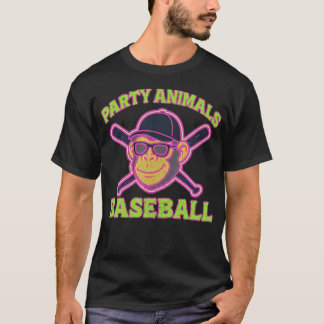 おもしろパーティー動物 野球 おもしろ Tシャツ