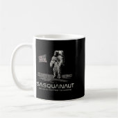 おもしろビッグフット・サスカッチ宇宙飛行士 コーヒーマグカップ (左)