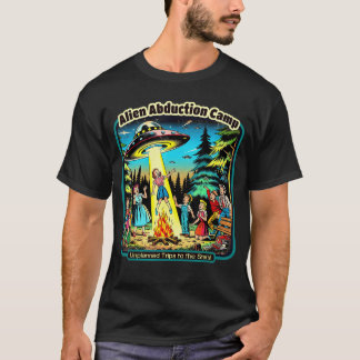 おもしろビンテージエイリアン誘拐キャンプUFOエイリアンフレンズ Tシャツ