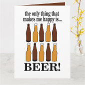 おもしろビールボトル カード (黄色い花)