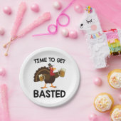 おもしろビール タイムトゥゲットベーステッド ターキー サンクスギビング ペーパープレート (パーティー)