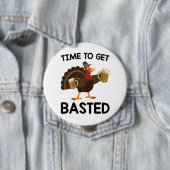 おもしろビール タイムトゥゲットベーステッド ターキー サンクスギビング 缶バッジ (インサイチュ)