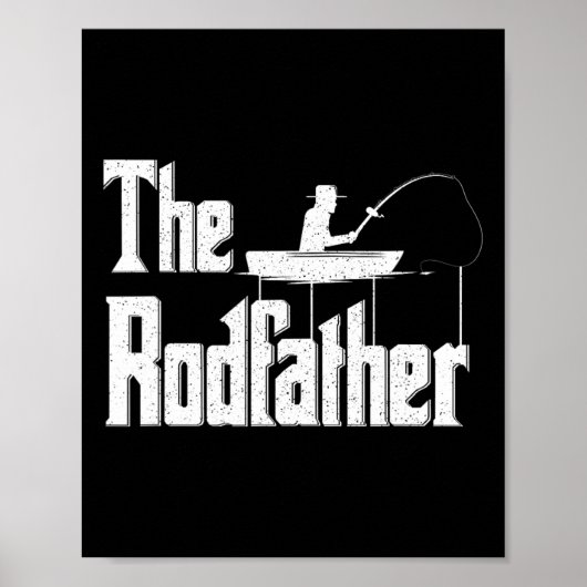 おもしろフィッシングダッドギフト The Rodfather ポスター (正面)