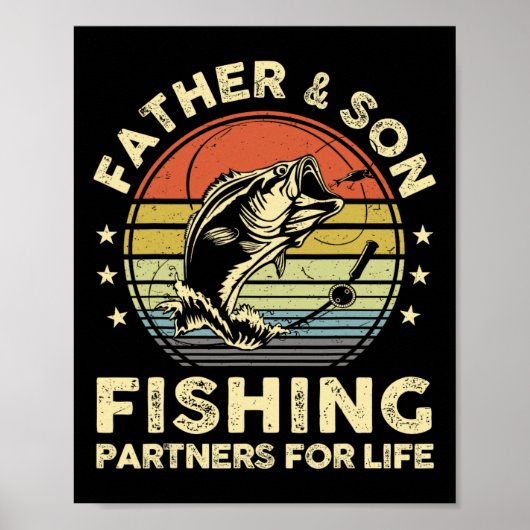 おもしろフィッシングTシャツ 父子 おそろい B 魚 パパ ポスター (正面)