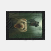 おもしろフェレットのセルフィー T-レックス恐竜ギフト メンズ フリースブランケット (正面(横))