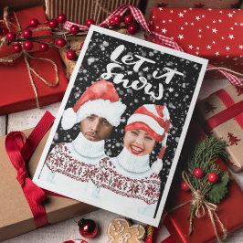 おもしろフォトパーソナライズ クリスマス レット イット スノー