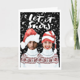 おもしろフォトパーソナライズ クリスマス 雪が降る カード