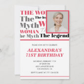 おもしろフォト 71歳の誕生日パーティーの招待状 モダン 招待状 (正面)