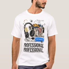 おもしろプロフェッショナル在宅勤務ミーティンググラフィックTシャツ Tシャツ