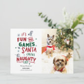 おもしろペットのクリスマスカード、いたずらリスト シーズンカード (スタンド正面)