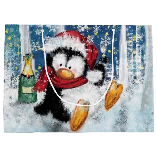 おもしろペンギン クリスマス ギフトバッグ (裏面)