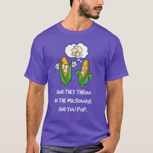 おもしろポップコーンの引用 レトロなデザイン Tシャツ (正面)