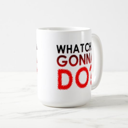 おもしろマグカップをすることを行くWhatcha コーヒーマグカップ (正面右)