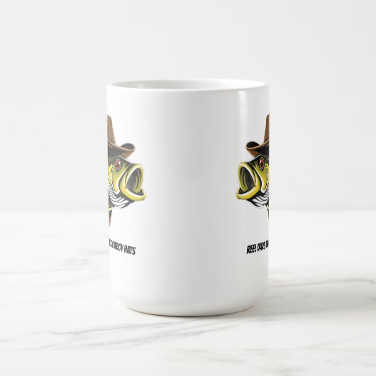 おもしろマグカップカウボーイハット付きバスフィッシュ コーヒーマグカップ (中央)