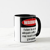 おもしろマグカップ警告:コーヒーのレベルを維持! マグカップ (正面右)