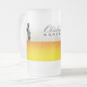 おもしろマグカップ: ビールのマグへの男の子の渡る水 フロストグラスビールジョッキ (正面左)