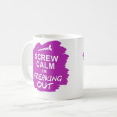 おもしろマグカップ: 私がひどく神経質にしているねじ平静 コーヒーマグカップ (正面左)