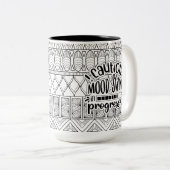 おもしろマグカップ:警告ムードスイング進行中 ツートーンマグカップ (正面右)