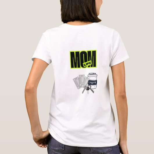 おもしろママライフTシャツ Tシャツ (裏面)