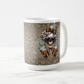 おもしろママ コーヒー中毒 ドクロ スケルトン コーヒーマグカップ (正面右)