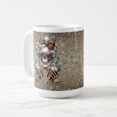 おもしろママ コーヒー中毒 ドクロ スケルトン コーヒーマグカップ (正面左)
