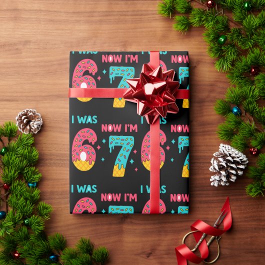 おもしろミーム 6 7 子供におすすめ ラッピングペーパー (クリスマスギフト)
