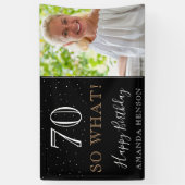 おもしろモダン70歳誕生日フォト 横断幕 (縦)