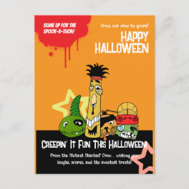おもしろモンスター ゾンビ ハロウィーン カートゥーンデザイン ポストカード
