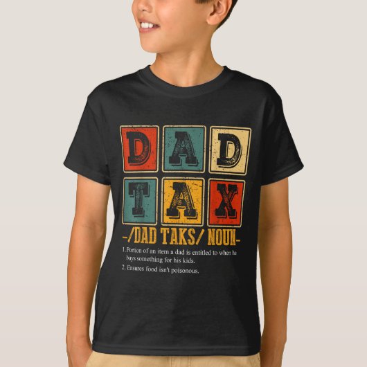 おもしろレトロお父さん税の定義パパお父さんユーモア Tシャツ (正面)