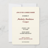 おもしろレトロなピンナップガール風の下着のシャワー 招待状 (裏面)