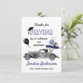 おもしろレトロな卒業パレードありがとうカード サンキューカード (スタンド正面)