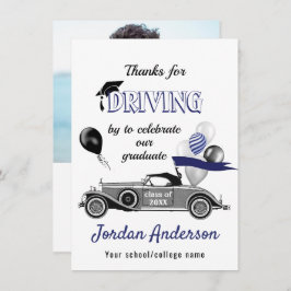 おもしろレトロな卒業パレードありがとうカード サンキューカード