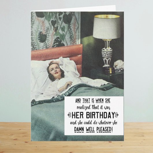 おもしろレトロな女性の誕生日 カード