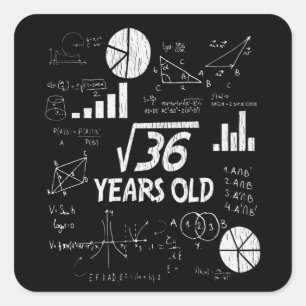 おもしろレトロな6歳の誕生日ギフト 数学好きな子供たちへ スクエアシール