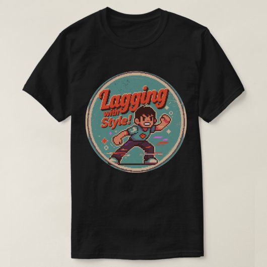 おもしろレトロゲームデザイン - スタイルのあるラグ！ Tシャツ (デザイン正面)