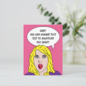 おもしろレトロ女性カスタム招待状 招待状 (スタンド正面)