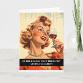 おもしろレトロ50年代スタイルのセラピスト カード (正面)