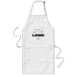 おもしろロジックコードモードオン プログラミングTシャツ ロングエプロン
