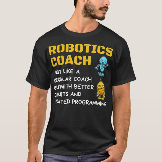 おもしろロボット指導者Tシャツ 定義 ロボット対決 Tシャツ (正面)