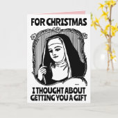 おもしろ修道女 カトリック クリスマス グリーティングカード 大 (黄色い花)