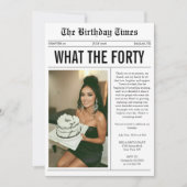 おもしろ写真新聞 40歳の誕生日 招待状 (正面)