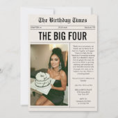 おもしろ写真新聞 40歳の誕生日 招待状 (正面)