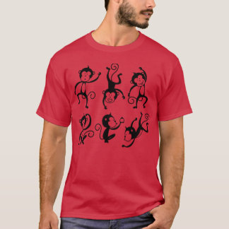 おもしろ動物の家族のサル Tシャツ